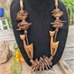 Artisan Brown Cat Necklace